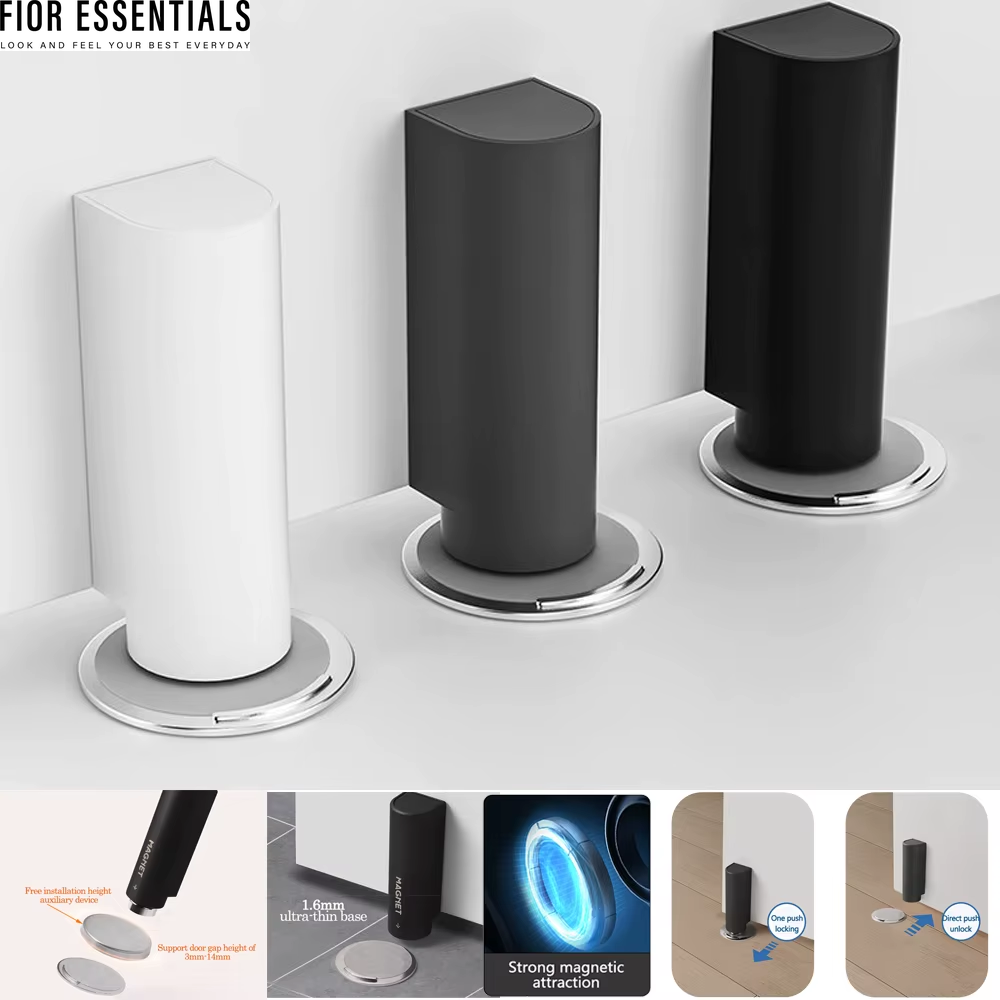 Magnetic No-Drill Door Stop – Modern Wall & Floor Protection